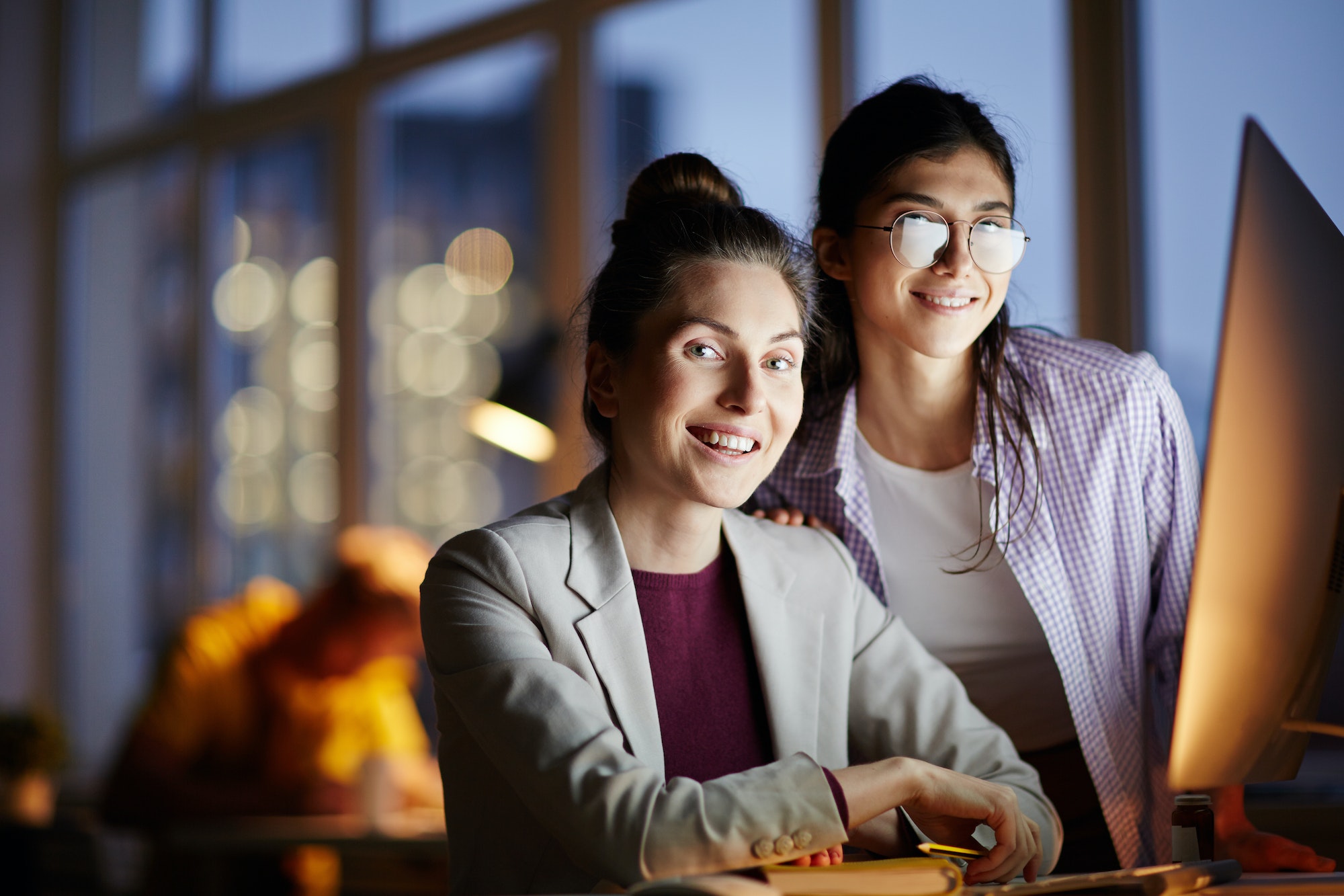 Girls working late